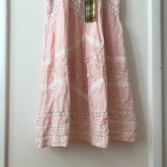 LoveShackFancy Cody Cinched Waist Linen Midi Dress - Picture 10 of 13